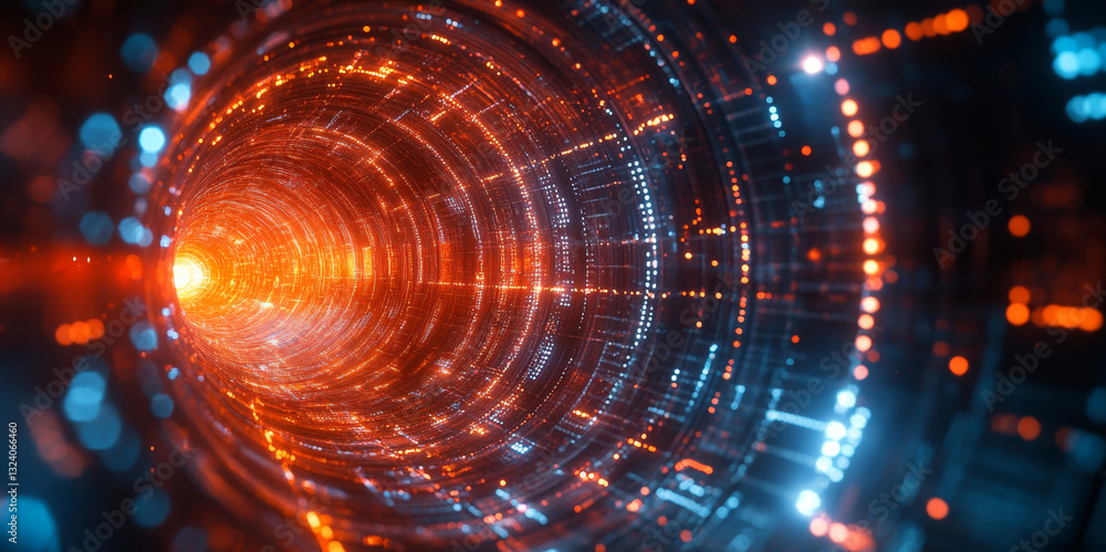 Aufkleber The visual representation illustrates the intricate dynamics of quantum computing, showcasing concepts like qubits, superposition, and entanglement in action.