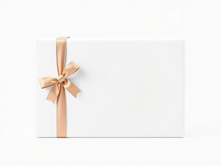 Elegant White Gift Box Mockup with Ribbon