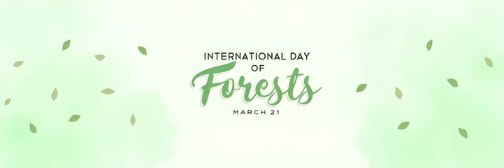 A green color banner design created for international forests day march 21