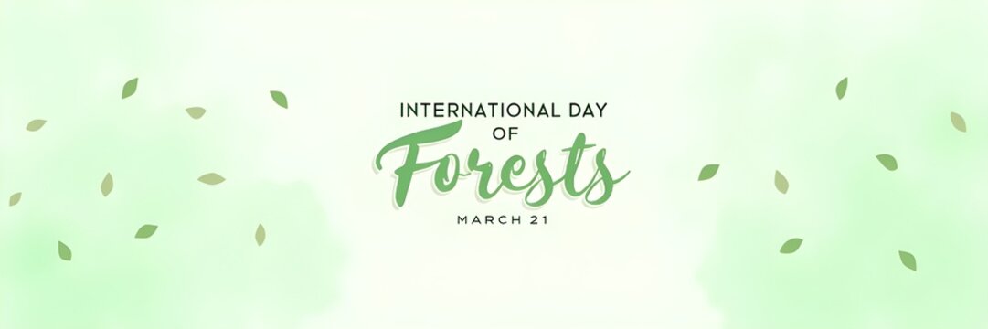 A green color banner design created for international forests day march 21