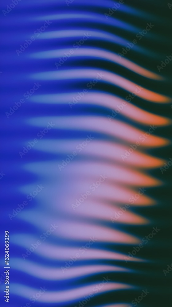 Poster abstract image featuring flowing horizontal curved lines and colors