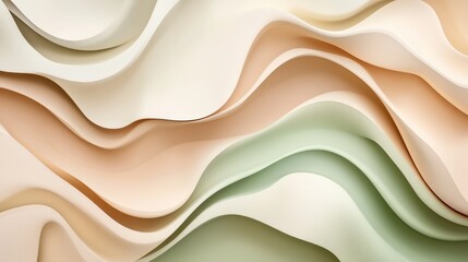 Obraz premium Abstract wavy layers in pastel colors