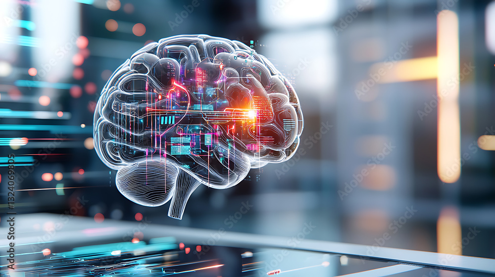 Poster innovative brain technology applications for data analysis in a modern office setting
