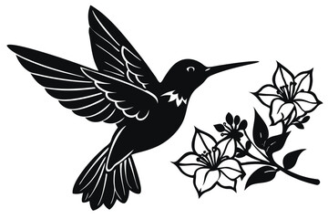 Fototapeta premium Flying hummingbirds silhouette