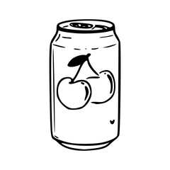 cherry soda can vector illustration