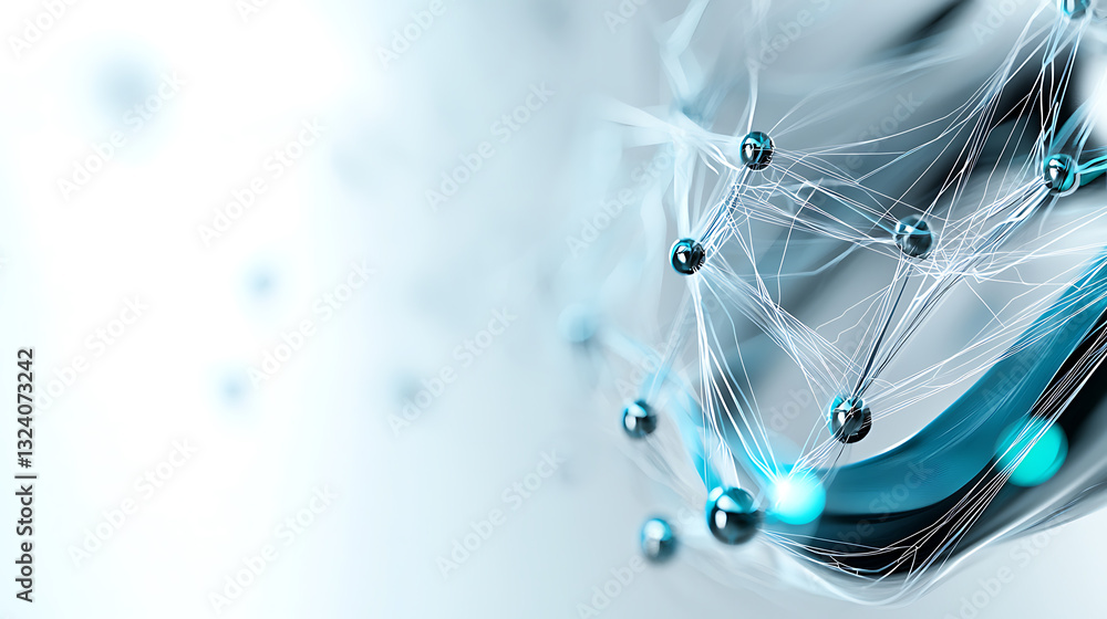 Poster exploring molecular dynamics digital laboratory visual abstract tech space scientific perspective in
