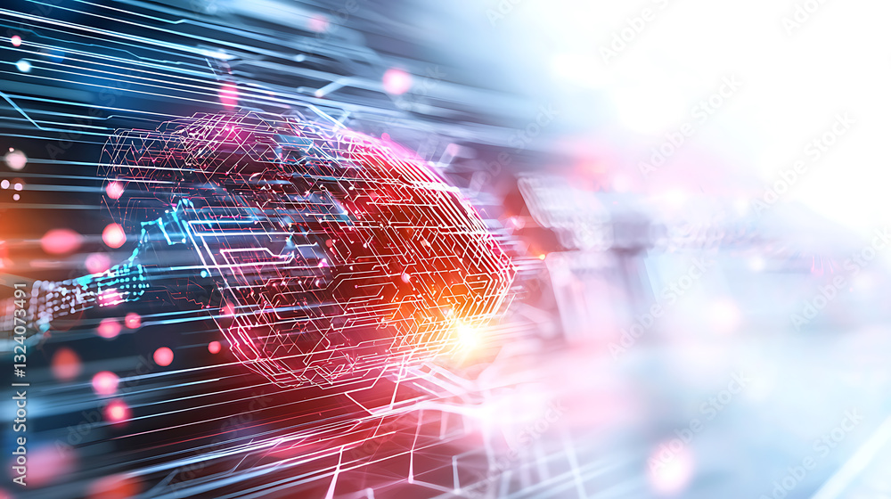 Poster dynamic visualization of artificial intelligence in a futuristic environment digital art high-tech a