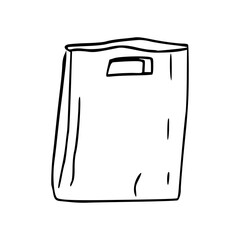 shopping bag line art illustration