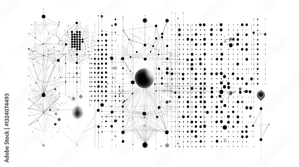 Poster abstract network patterns revealing data connections in digital art online gallery graphic design mi