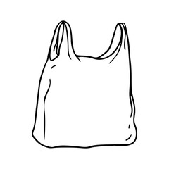 shopping bag line art illustration