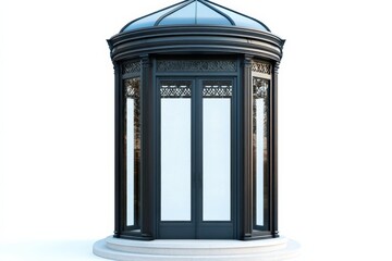 Elegant Victorian-style gazebo showcasing intricate architecture in a serene garden setting isolated on transparent background