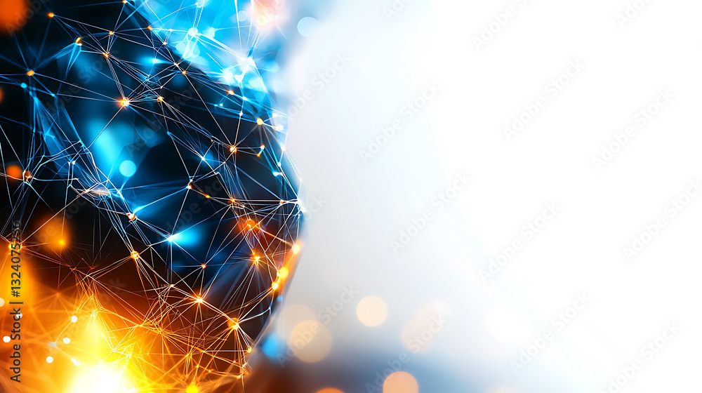 Poster connecting threads of innovation in technology digital space abstract visuals futuristic environment