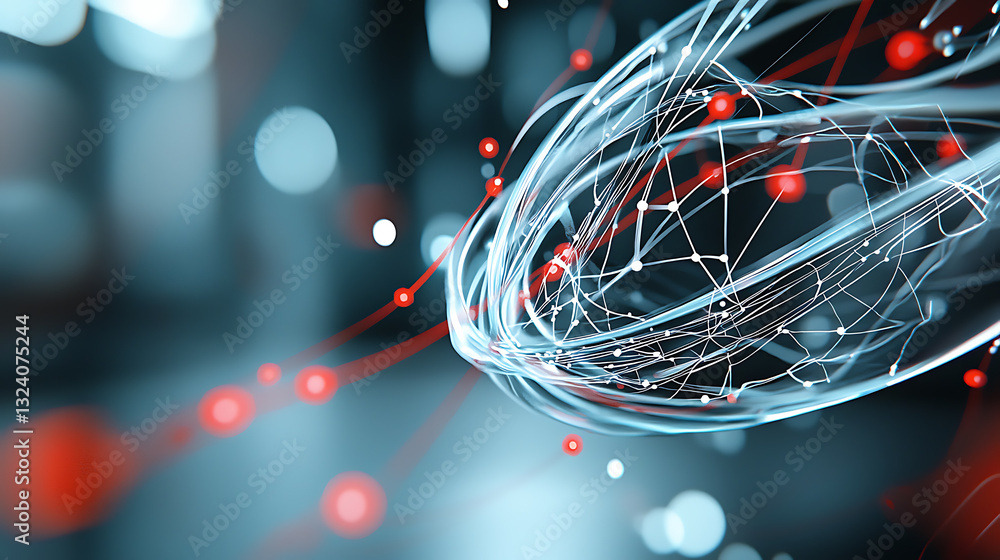 Poster dynamic data visualization digital space abstract art tech environment futuristic view conceptual pr