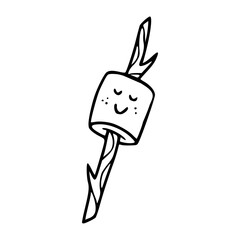 cute marshmallow doodle vector