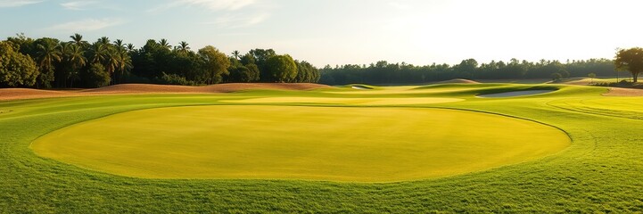 Obraz premium Lush Golf Course Greens, Outdoor Recreation