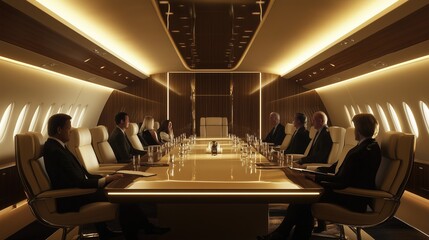 Luxury Business Meeting in Private Jet