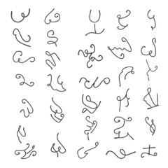 Minimalist abstract calligraphy line art. Hand drawn curved strokes with elegant and artistic shapes. Perfect for typography, decorative elements, and modern graphic design.