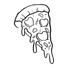 love pizza doodle vector