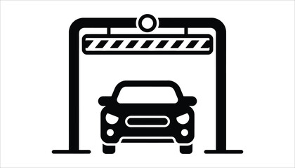 Car Parking Entrance Icon.  Automated Garage and Toll Gate Vector.