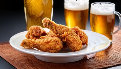おいしそうな唐揚げとビール