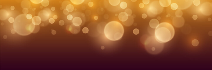 Magic golden bokeh, light lights and sparks. Vector EPS10