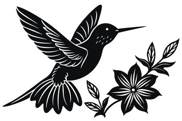 Hummingbird Silhouette Black Vector