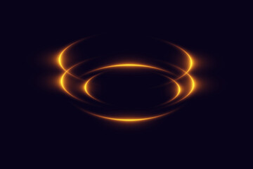 Glowing spiral neon light. Particles of sparks of a circle, and dyno speed.