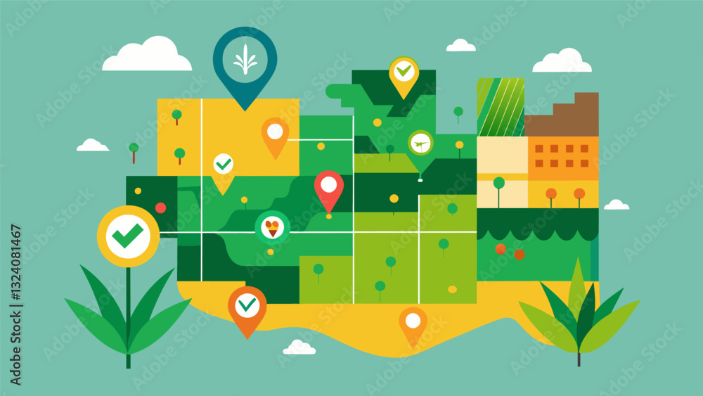 Poster on a data map farmers can analyze the distribution of weeds in their fields and plan targeted treatm