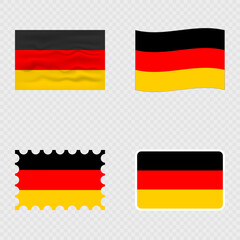 Germany national flag in four different styles.