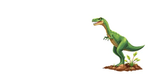 Fototapeta premium Prehistoric Border - Majestic Dinosaur Silhouette Design
