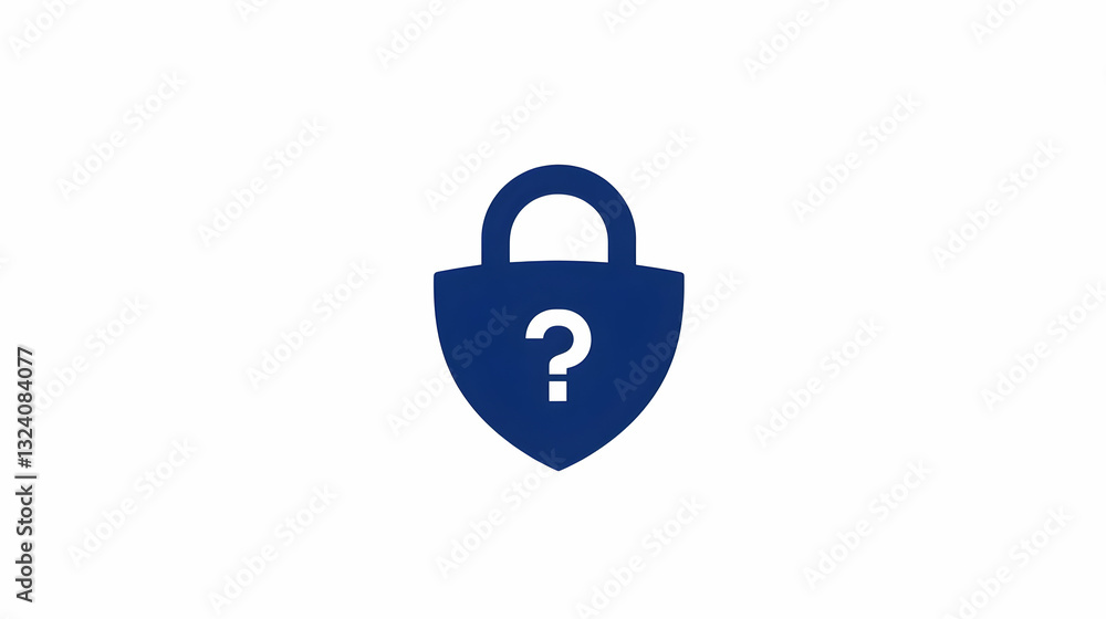 Aufkleber shield icon with question mark symbolizing security and privacy issues