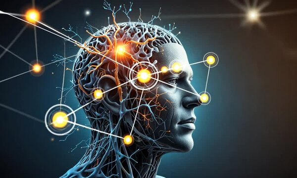 human head with light