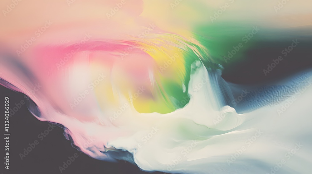 Poster abstract artistic color blend of flowing paint waves and clouds
