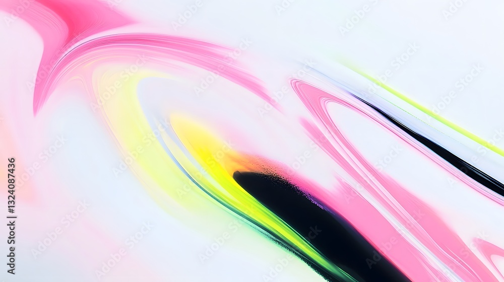 Poster abstract flowing lines of blended colors create a vibrant design
