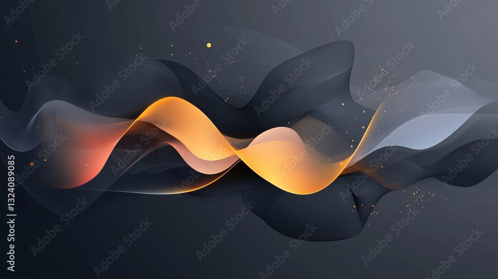 Poster a sophisticated abstract eid background with a monochromatic design, featuring layers of translucent