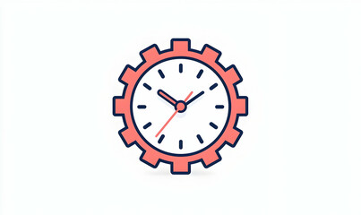 Clock Inside Gear Symbolizing Time Management and Productivity Concepts