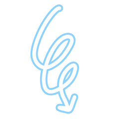 Arrow Doodle Pastel Colorful Brush Outline Cute Hand Drawn Shape