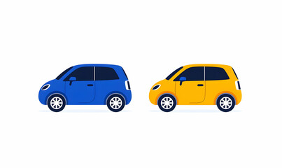 Fototapeta premium Colorful Cars in Modern Design with Blue and Yellow Elements