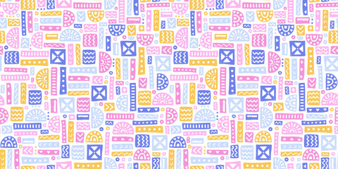 Hand drawn abstract seamless pattern, ethnic inspired background, simple style - great for textiles, banners, wallpapers, wrapping - vector design