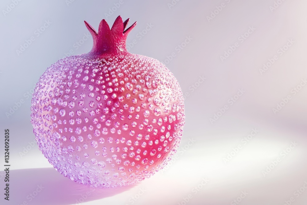 Aufkleber a 3d rendering of a pomegranate adorned with sparkling jewels, showcasing a unique and artistic repr