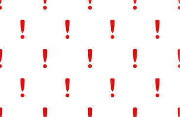 seamless pattern with red warning sign on white background. warning sign seamless pattern.