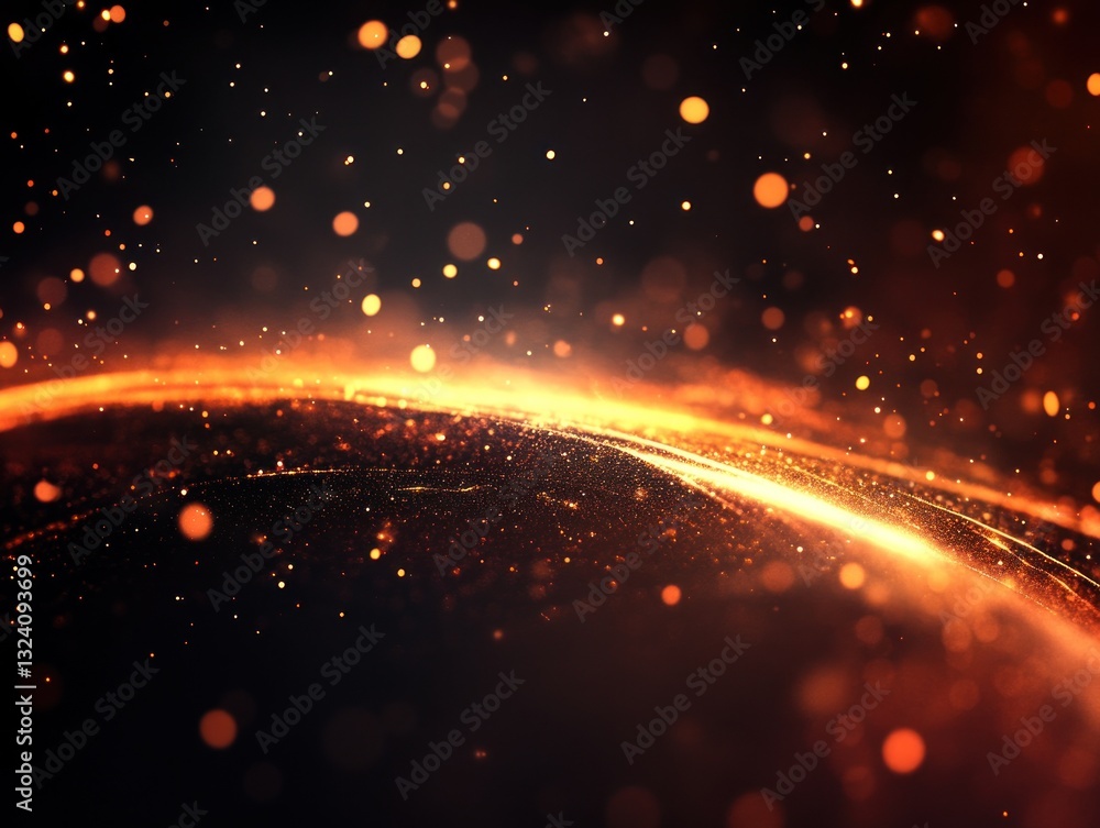Poster abstract glowing particles creating a dynamic background with warmth