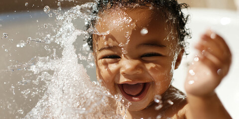 Baby Splashing in Water