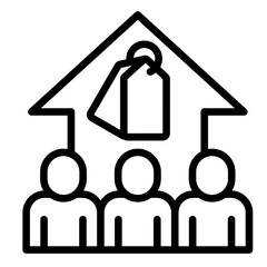 Community Building  Icon Element For Design	