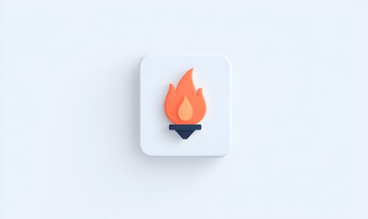 Bright and Modern Flame Icon on a Clean Background for Design Use