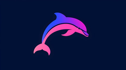 Naklejka premium Vibrant Dolphin Illustration with Bright Color Gradient Design