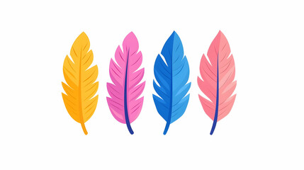 Colorful Decorative Feathers in Bright Shades for Creative Use