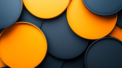 Abstract Design with Colorful Circular Shapes in Yellow and Blue Tones for Creative Use