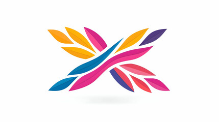 Obraz premium Colorful Abstract Design with Stylized Leaves and Curved Shapes