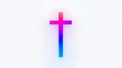 Obraz premium Vibrant Gradient Cross Design for Religious and Spiritual Themes